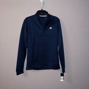 NWT blue adidas quarter zip sweater mens small